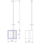 Čuguna šīberis ar rāmi, 220x220 mm