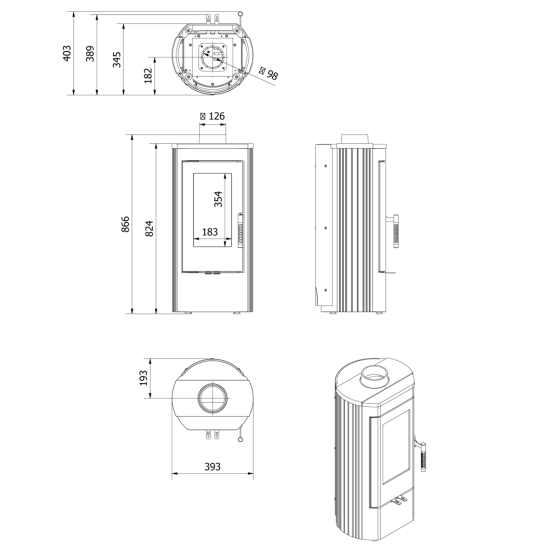 Čuguna krāsns KOZA K12