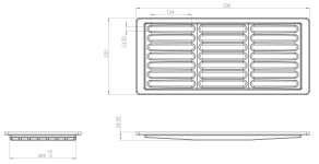 Čuguna redele, 235x530 mm